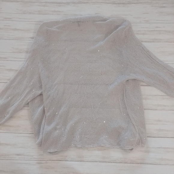 Eileen Fisher Sequin Open Front Cardigan - Picture 3 of 6